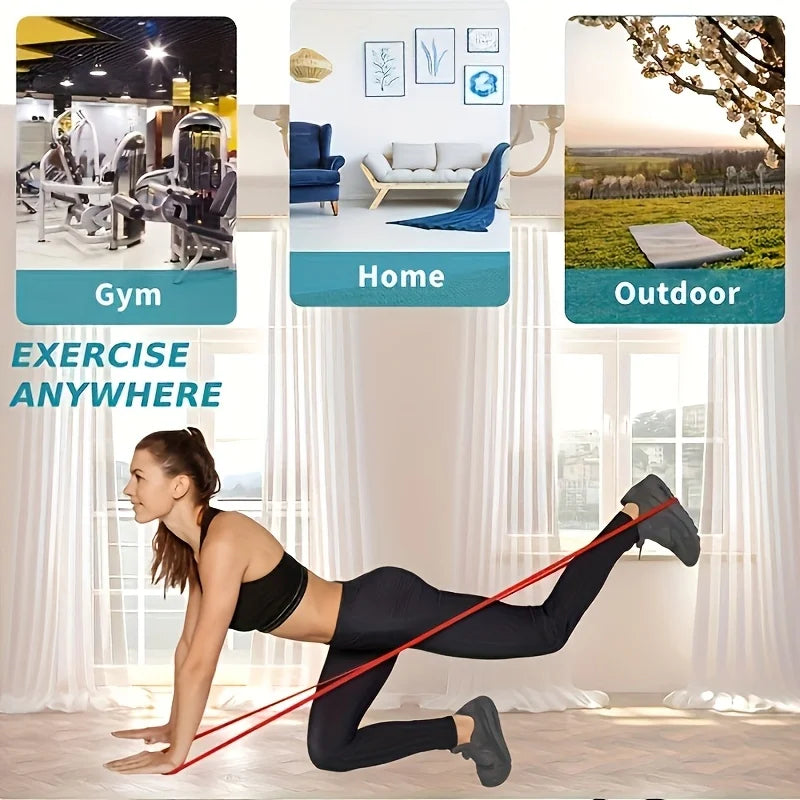 Set de bandas elásticas con correas para dominadas y piernas