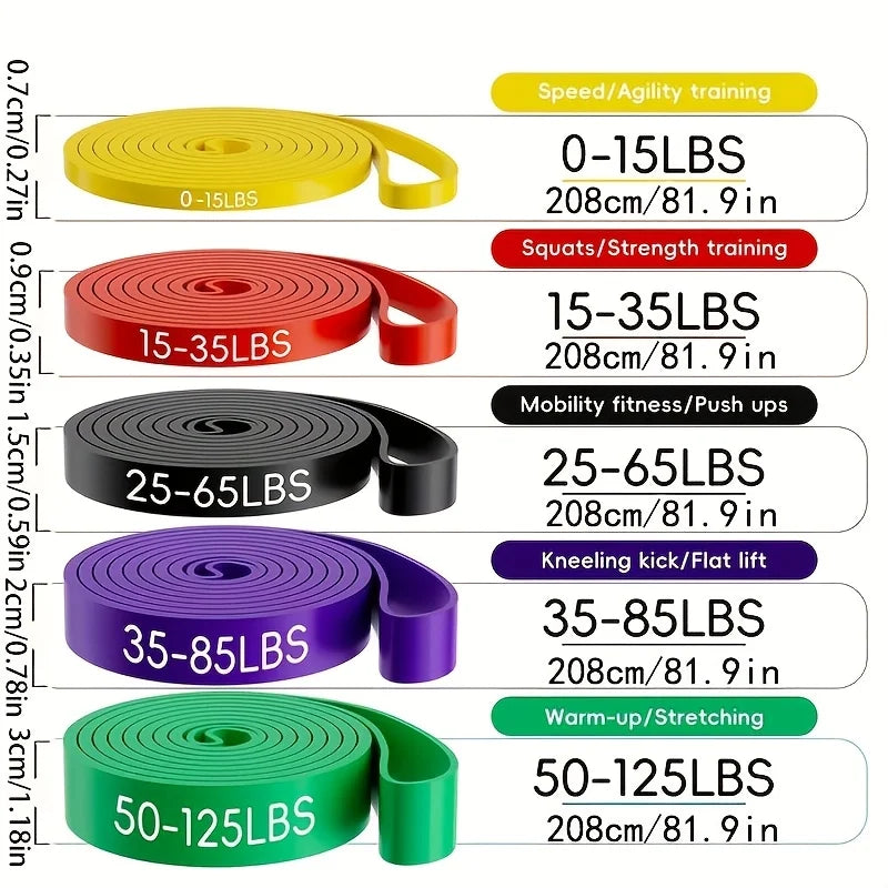 Set de bandas elásticas con correas para dominadas y piernas