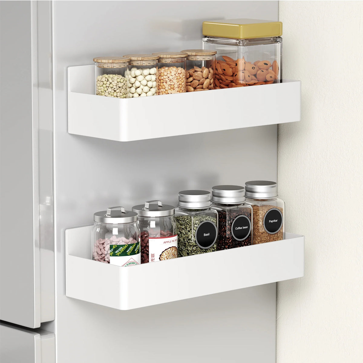 Estante Magnético sin Taladro (Pack de 2) – Organizador para Cocina y Nevera