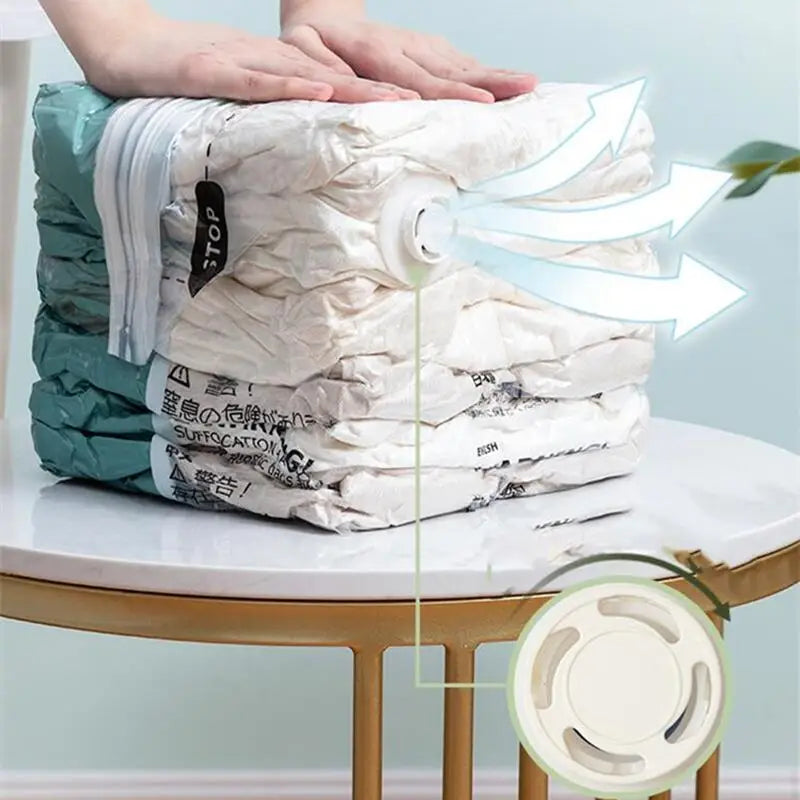 Bolsas de Almacenamiento al Vacío con Válvula – Sin Bomba, para Ropa y Edredones
