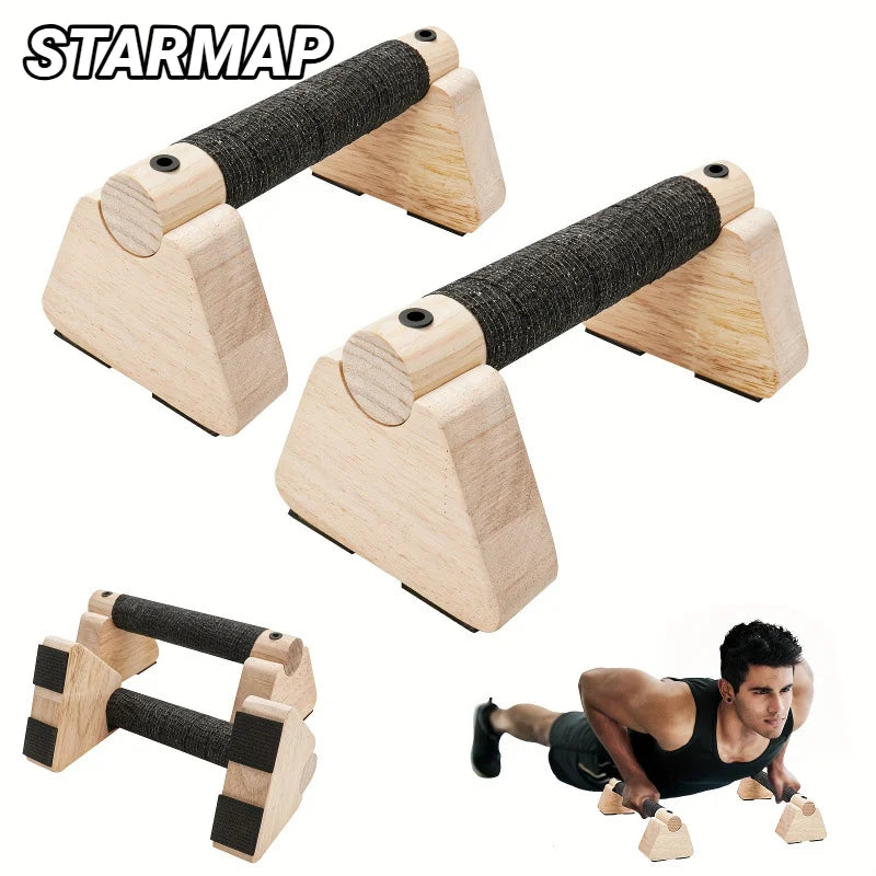Par de barras de flexiones de madera